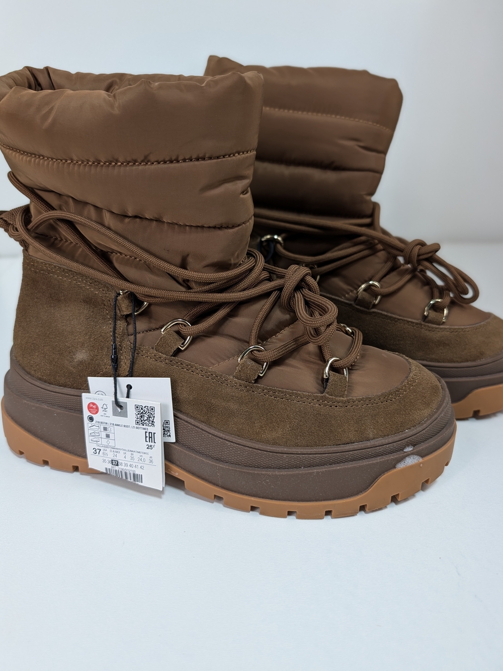 Zara Women’s Brown Insulated Winter Boot EU37/6.5-7 US